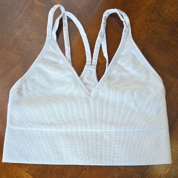 DSG Gray Seamless Sports Bra with Ribbed Texture - Picture 1 of 3